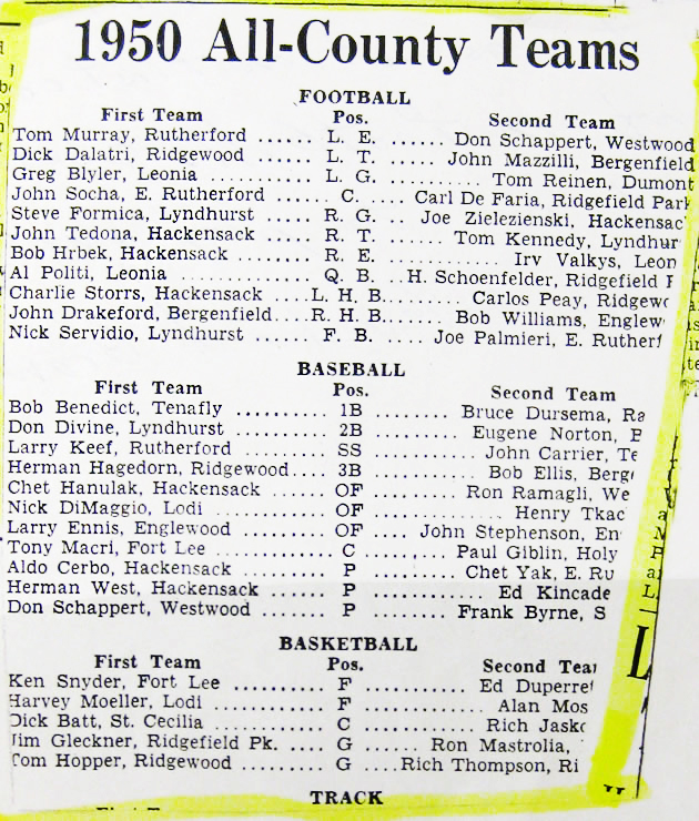 1950 All County Teams